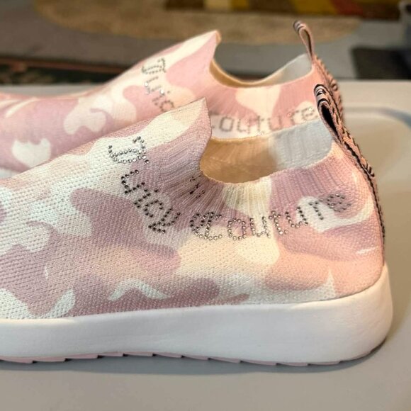 SIZE 9 Juicy Couture Avarie Knit Slip-on Joggers Sneakers - Pink Camo Studded - Picture 5 of 16